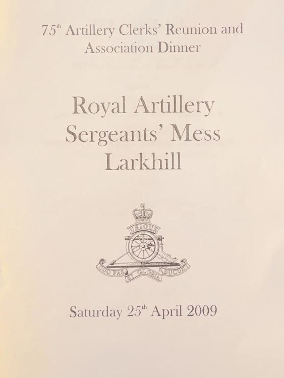 75th AC Reunion Dinner - Saturday 25th April 2009